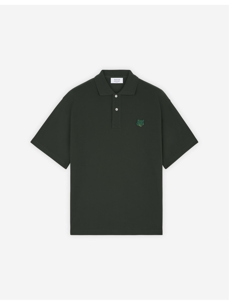 【SALE／30%OFF】Maison Kitsune 【公式】Maison Kitsune BOLD FOX HEAD PATCH OVERSIZE POLO メゾン キツネ アーカイブス トップス ポロシャツ グリーン ブラウン【RBA_E】【送料無料】 13,121円