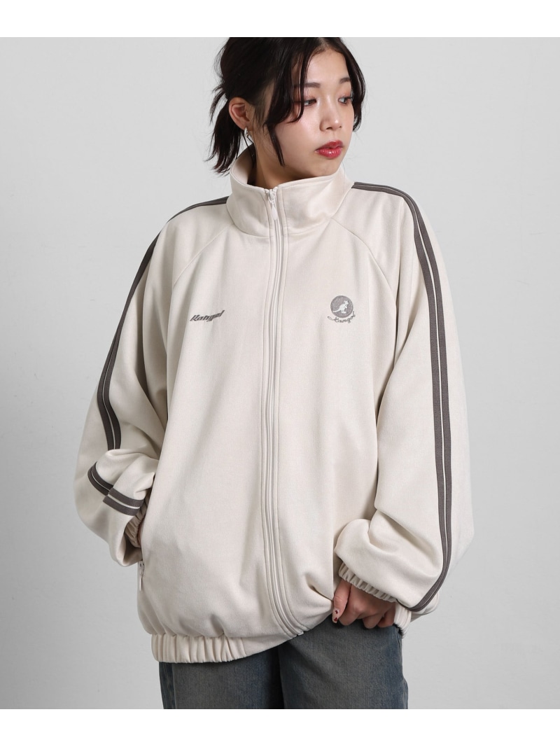 KANGOL 【kg2505-34l】KANGOL スエード袖ライン トラックジャケット ジップファイブ/ニルウェイ トップス その他のトップス ホワイト グレー【送料無料】