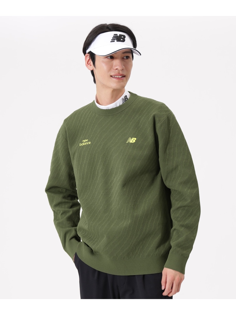 【SALE／30%OFF】New Balance Golf トーナルゼブラ柄 メッシュ ニット プルオーバー (MENS) ニューバランスゴルフ トップス ニット ホワイト カーキグリーン ブラック【RBA_E】【送料無料】｜ Fashion Men