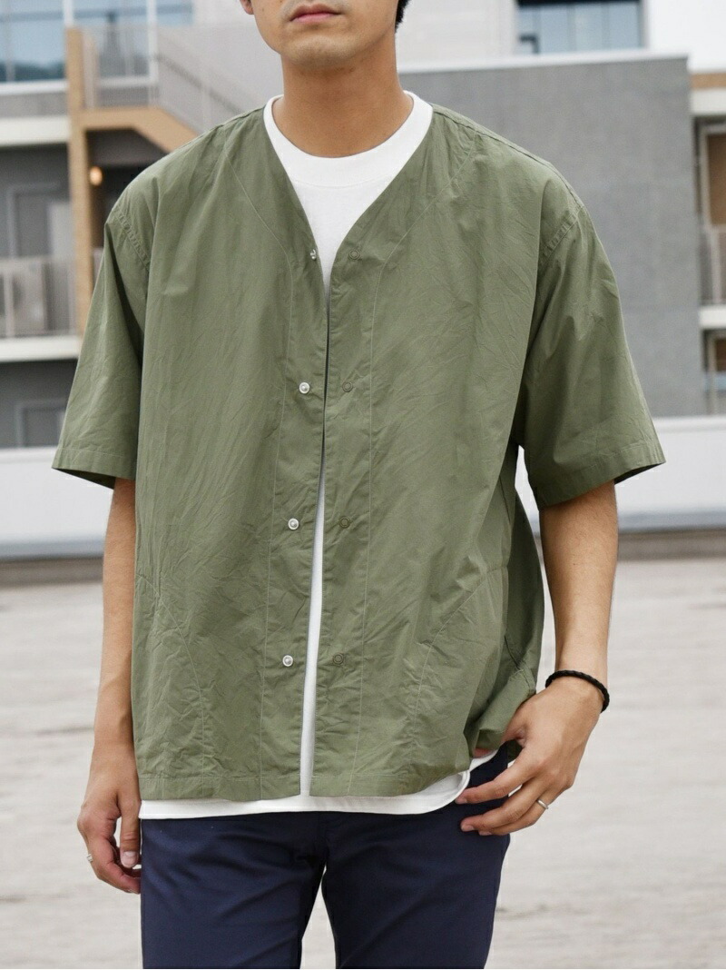 Ships Any 指定 Ships Any 寛ぎ 否衿 半袖ワイシャツ シップス シャツ トップ 半袖シャツ 青味 カーキ 紺 連れる予約 貨物輸送無料 Ships メンズ シャツ ブラウス シップス Ships Any Maxtrummer Edu Co