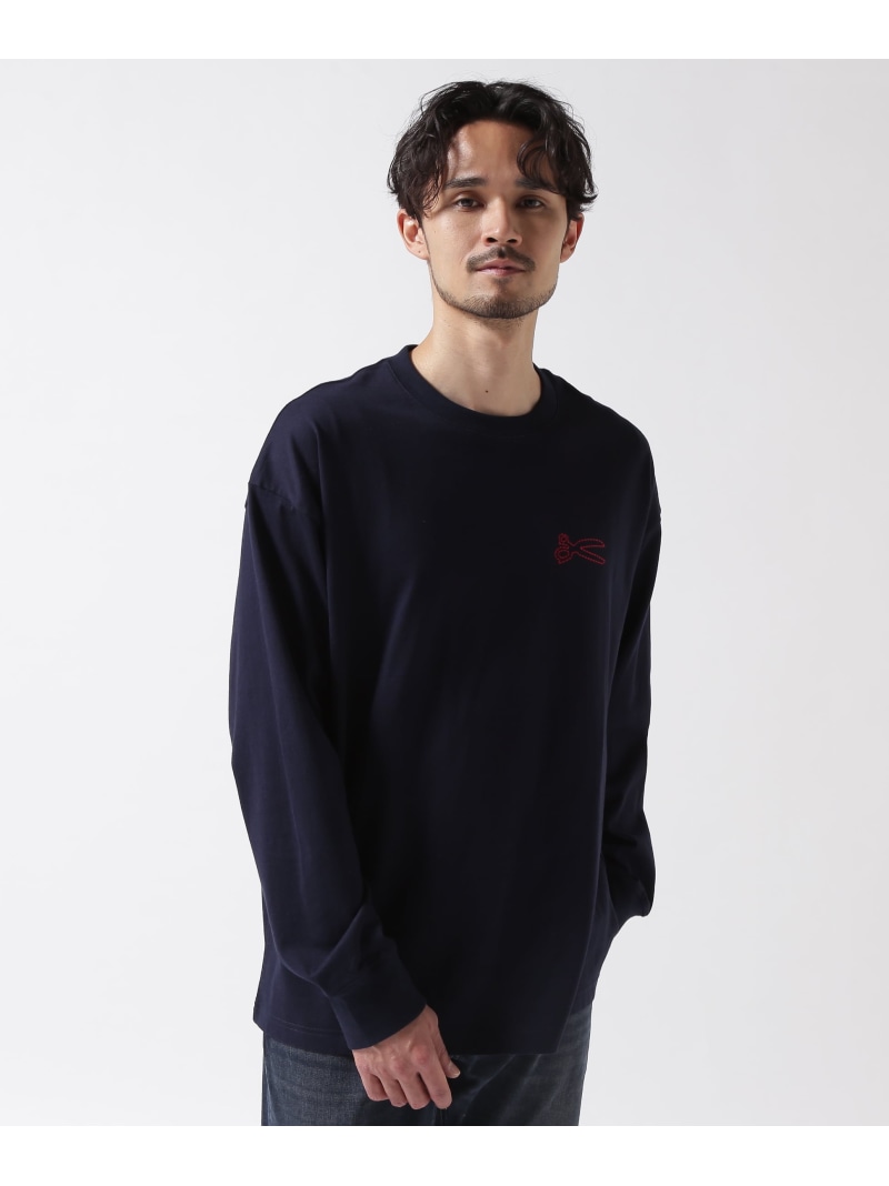 ROYAL FLASH DENHAM/デンハム/CHAIN LS TEE ロイヤル閃光電球 トップス カットソー・プルオーバー 白いこと 米国海軍 黒いこと【貨物輸送無料】