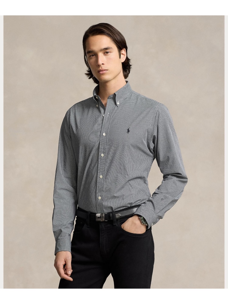 POLO RALPH LAUREN クラシック フィット チェック ストレッチ ポプリン シャツ ラルフローレン トップス シャツ・ブラウス ブラック【送料無料】