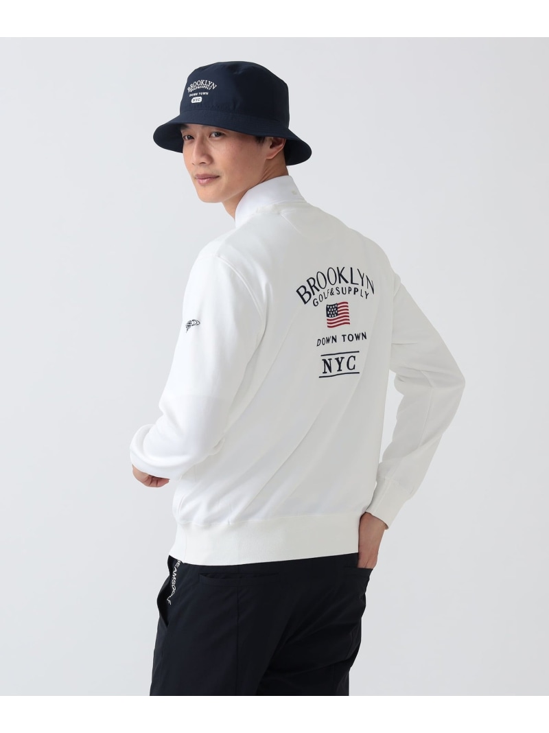 BEAMS GOLF PURPLE LABEL ＜MEN＞ PURPLE LABEL / BROOKLYN ロゴタイプ ティーシャツ ビームス ゴルフ トップス スウェット・トレーナー 米国海軍 薄墨色 白いこと【貨物輸送無料】