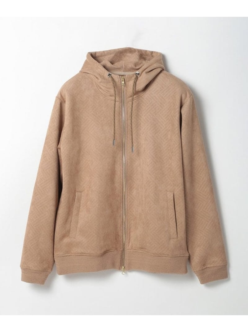 【SALE／50%OFF】MEN'S BIGI テックスエードエンボスパーカー メンズ ビギ トップス パーカー・フーディー ブラック ベージュ カーキグリーン【RBA_E】【送料無料】