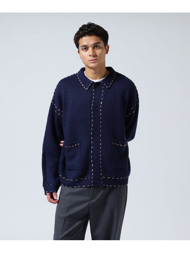 【SALE／30%OFF】BEAVER B omnivore/ビーオムニボー 起毛KNIT HAND JACKET ビーバー トップス カーディガン ベージュ グレー ネイビー ブラック【RBA_E】【送料無料】