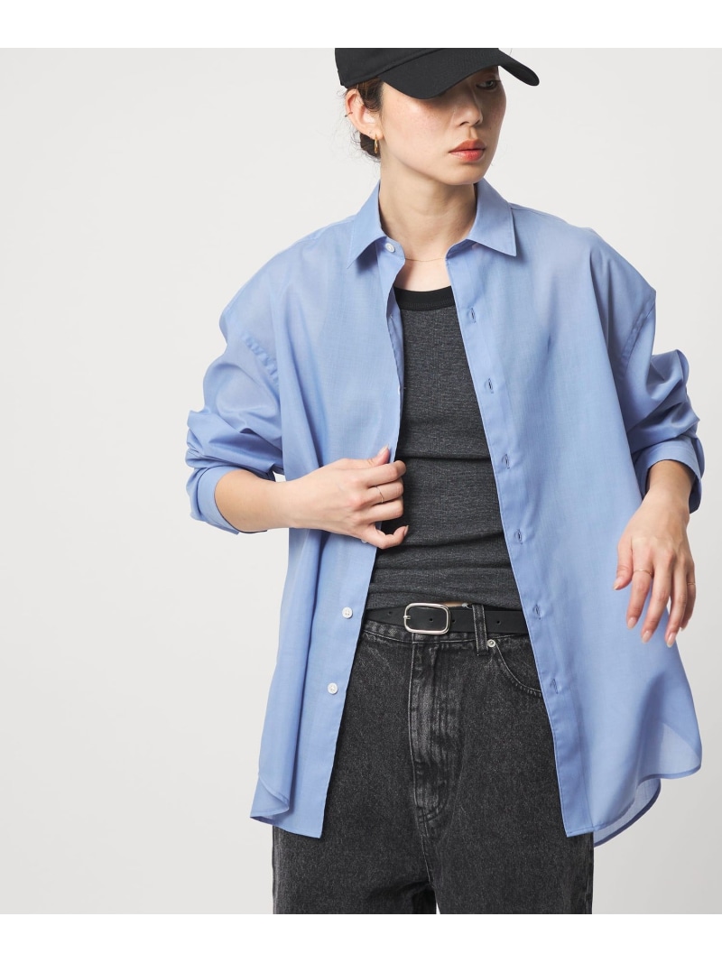 CITEN ＜CITEN＞エアリーテックスオーバーシャツ シテン トップス シャツ・ブラウス ワインレッド ブルー ブラック【送料無料】