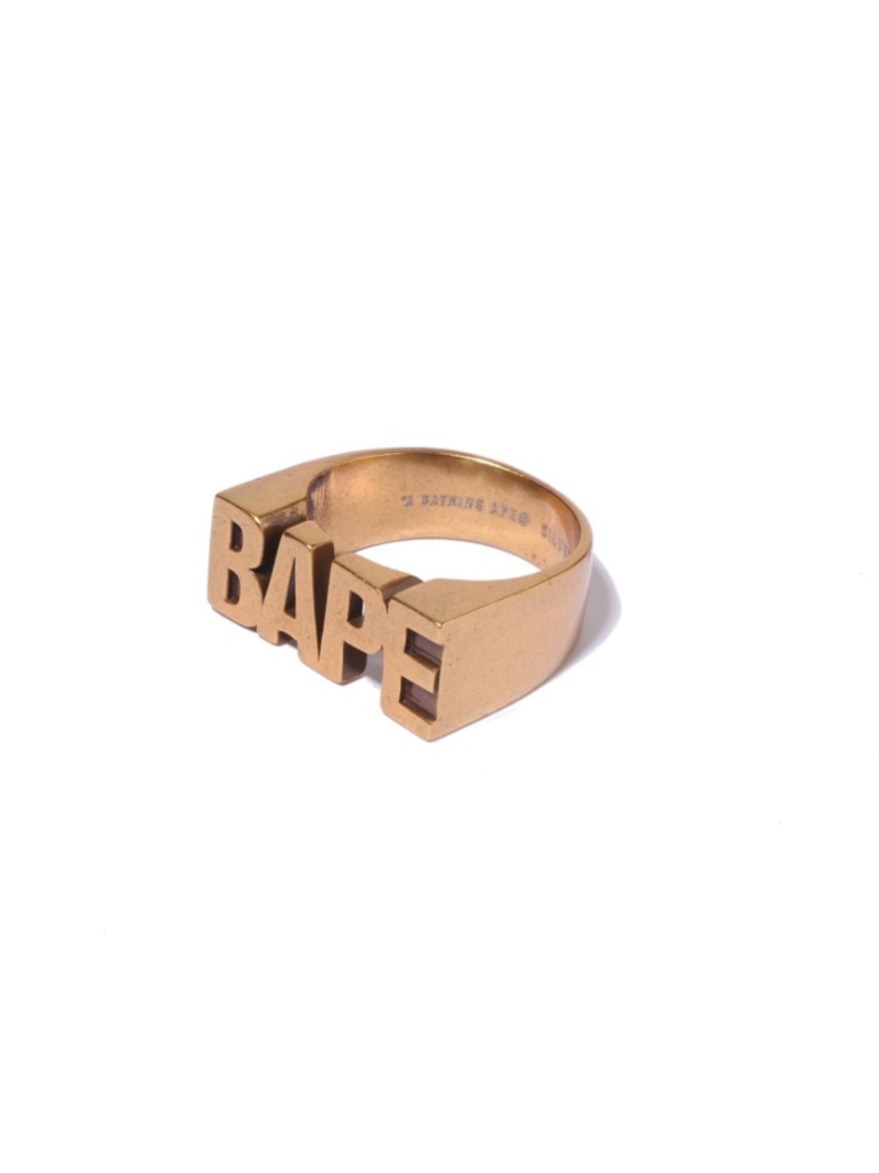 A BATHING APE BAPE LOGO RING ア ベイシング エイプ アクセサリー・腕時計 リング・指輪 シルバー ゴールド【送料無料】