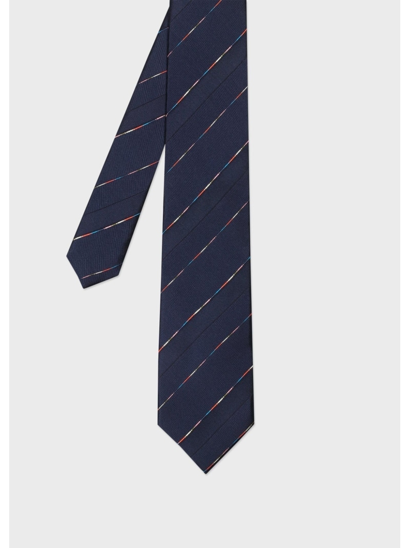 Paul Smith マルチストライプコード レジメンタルタイ ポール・スミス スーツ・フォーマル ネクタイ・蝶ネクタイ ネイビー【送料無料】