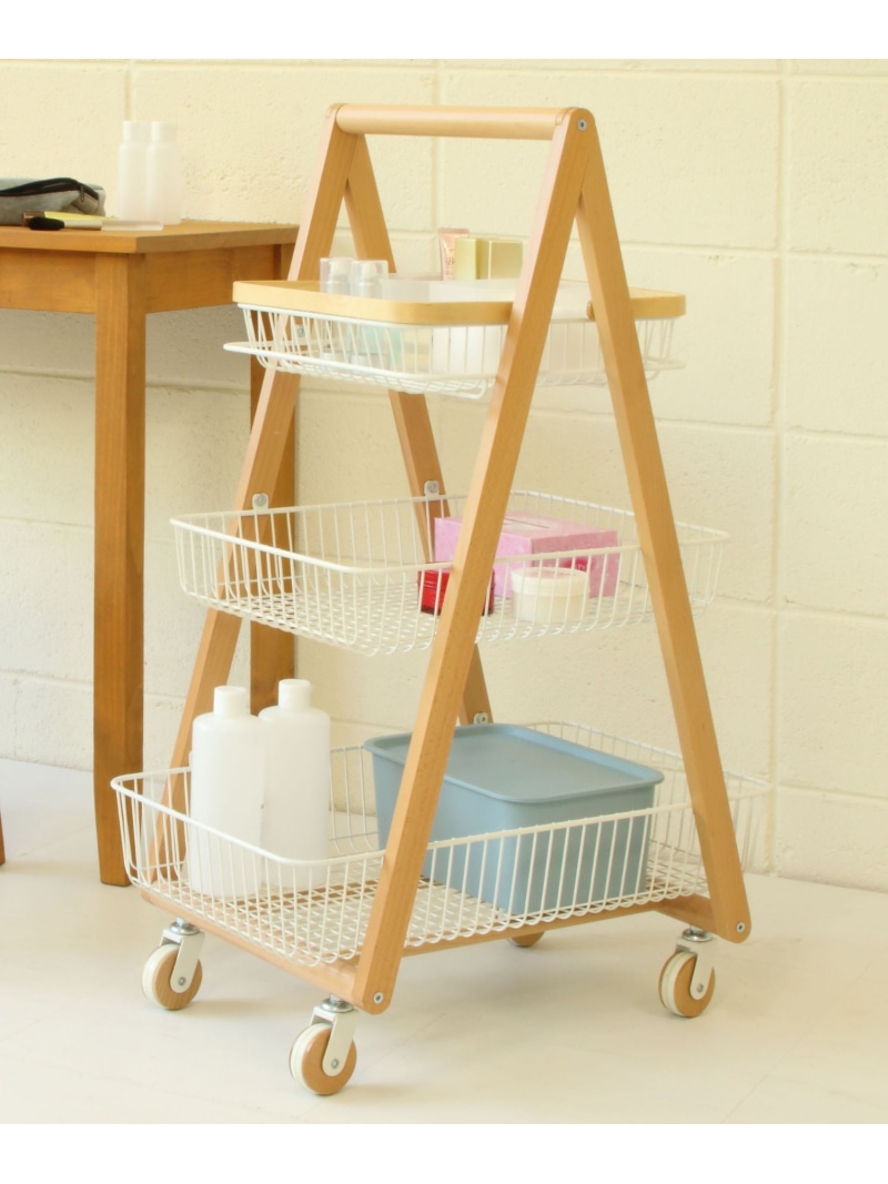 Mash Mash LIV CARRY BASKET WAGON-M オーサムコレクト インテリア・生活雑貨 収納用品・棚・ラック ホワイト グレー【送料無料】