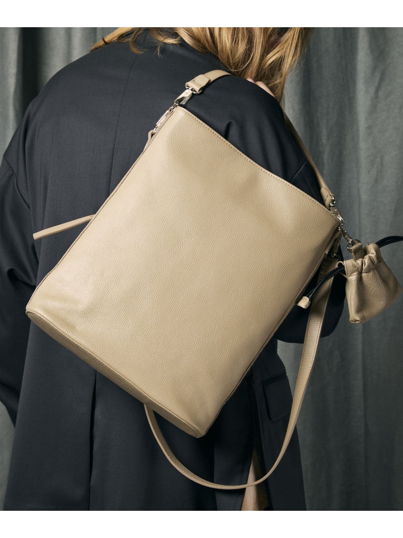 MAISON SPECIAL 2WAY Leather Shoulder Bag With Drawstring Charm メゾンスペシャル バッグ ショルダーバッグ グリーン オレンジ ホワイト ブルー ブラック パープル【送料無料】