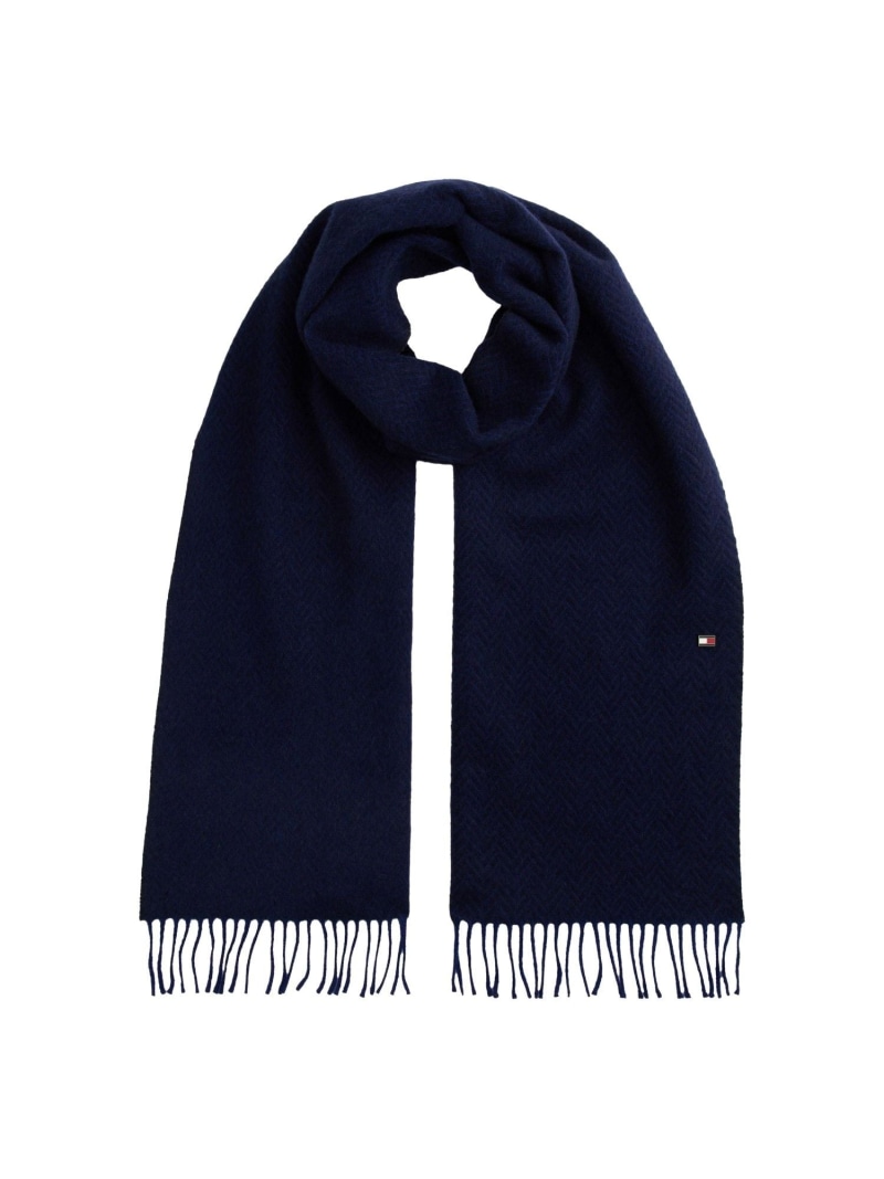 【SALE／40%OFF】TOMMY HILFIGER ヘリンボーン柄スカーフ トミーヒルフィガー ファッション雑貨 マフラー・ストール・ネックウォーマー ネイビー ブラウン【RBA_E】【送料無料】