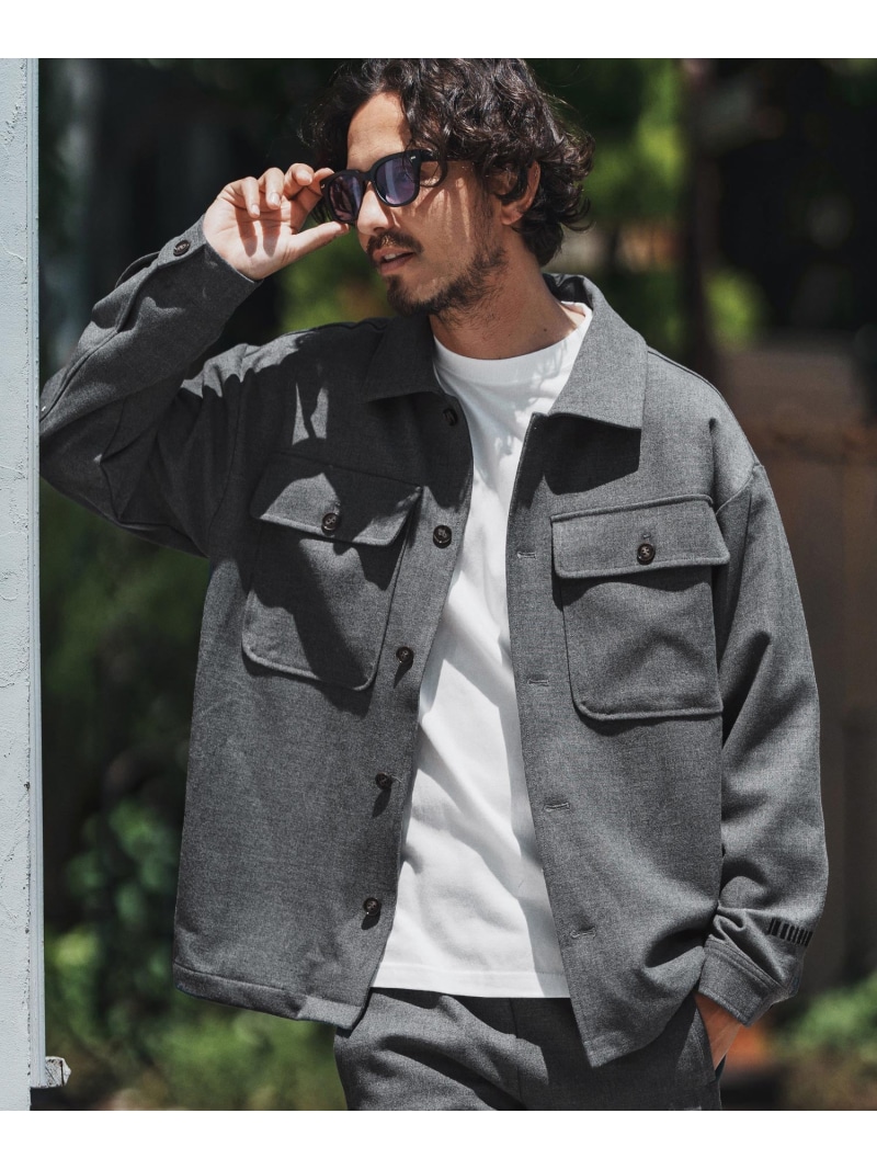 felkod ms6135- Soft Drape CPO Shirts CPOシャツ カンビオ トップス シャツ・ブラウス ブラック グレー【送料無料】｜ Fashion Men
