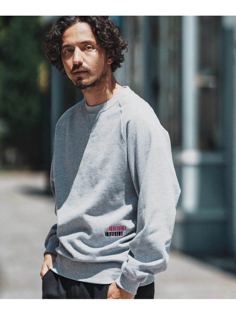 felkod msw1691- Double Embroidery Gusset Sweat Pullover 流汗 カンビオ トップス スウェット・トレーナー 黒いこと 米国海軍 薄墨色【貨物輸送無料】