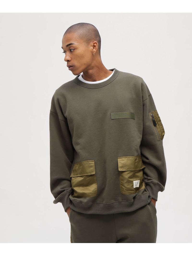 AVIREX 《WEB\u0026DEPOT押さえる》TACTICAL CREWNECK SWEAT アヴィレックス トップス スウェット・トレーナー 黒いこと【貨物輸送無料】