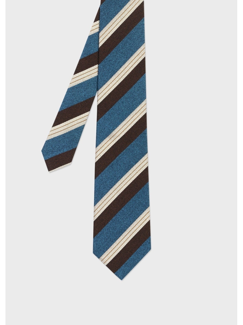 Paul Smith コントラスト レジメンタル タイ ポール・スミス スーツ・フォーマル ネクタイ・蝶ネクタイ グレー ブルー グリーン【送料無料】