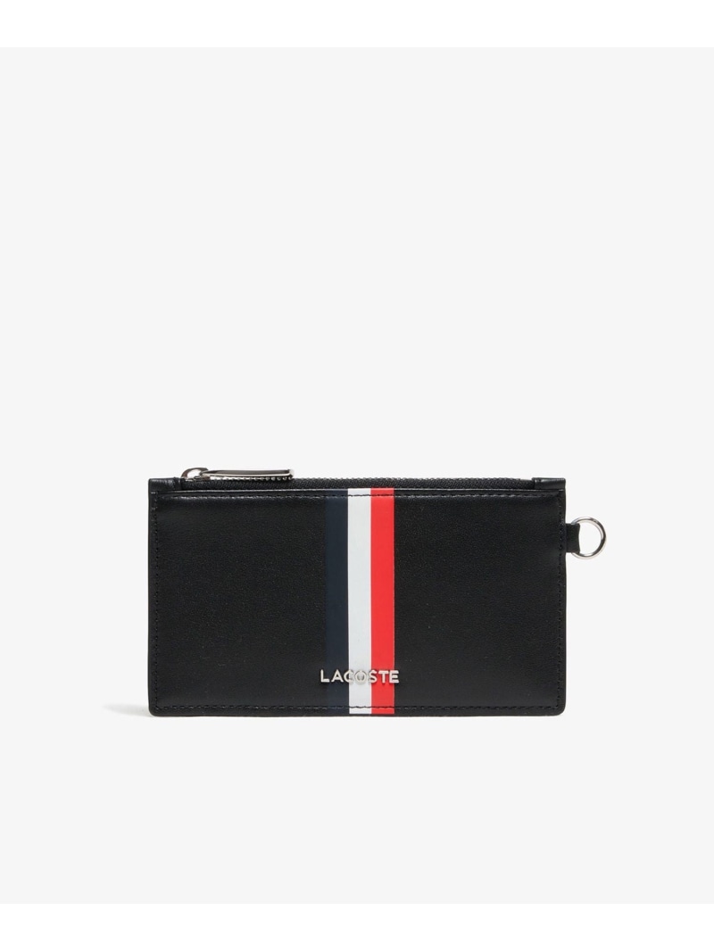 【SALE／40%OFF】LACOSTE トリコロールプリントレザーマルチケース ラコステ 財布・ポーチ・ケース 名刺入れ・カードケース ブラック ホワイト【RBA_E】【送料無料】