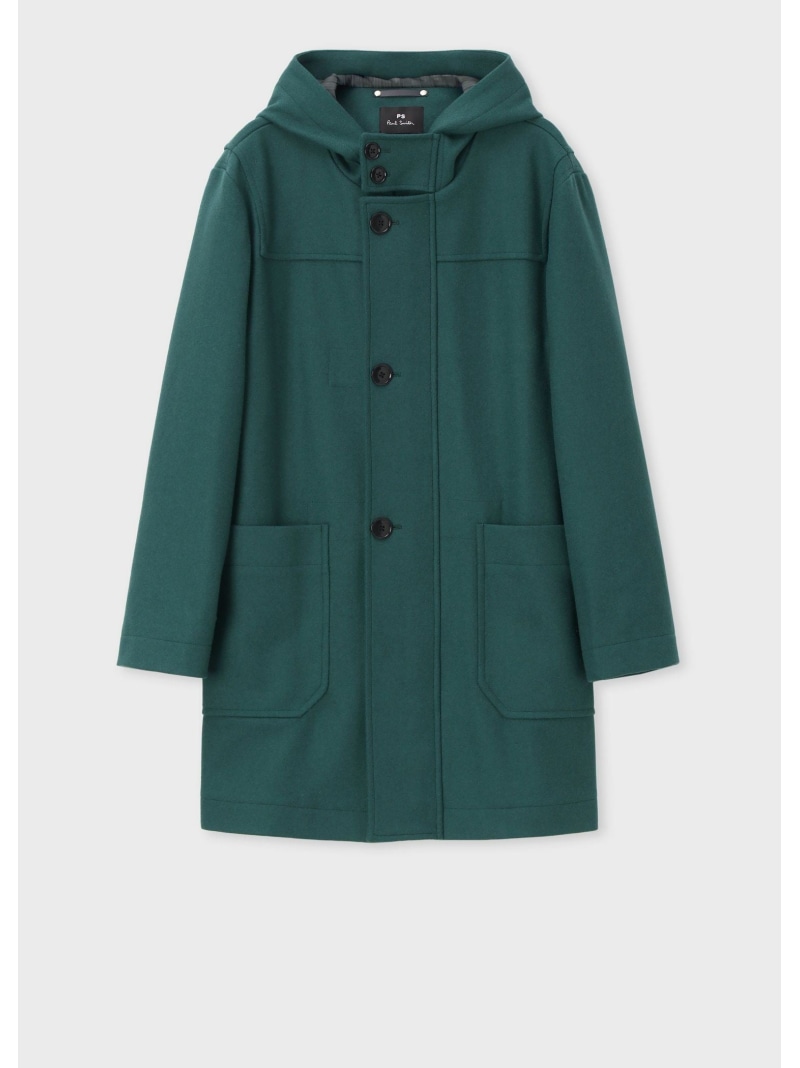 PS Paul Smith ブラッシュドメルトンツイル フーデッドコート ポール・スミス ジャケット・アウター その他のジャケット・アウター ブラック【送料無料】
