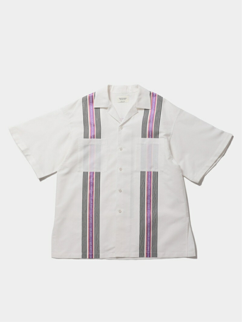beautiful people (U)tuck line shirting open-necked shirt ビューティフルピープル シャツ ブラウス 半袖シャツ ホワイト