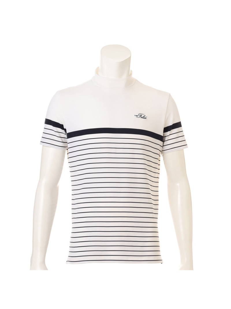 【SALE／30%OFF】Felisi GOLF 【Felisi Golf/フェリージゴルフ】【MENS】 ハイネックTシャツ ストライプ MS STRIPE EMB HIGH NECK SHIRT フェリージ スポーツ・アウトドア用品 ゴルフグッズ ネイビー ホワイト【RBA_E】【送料無料】
