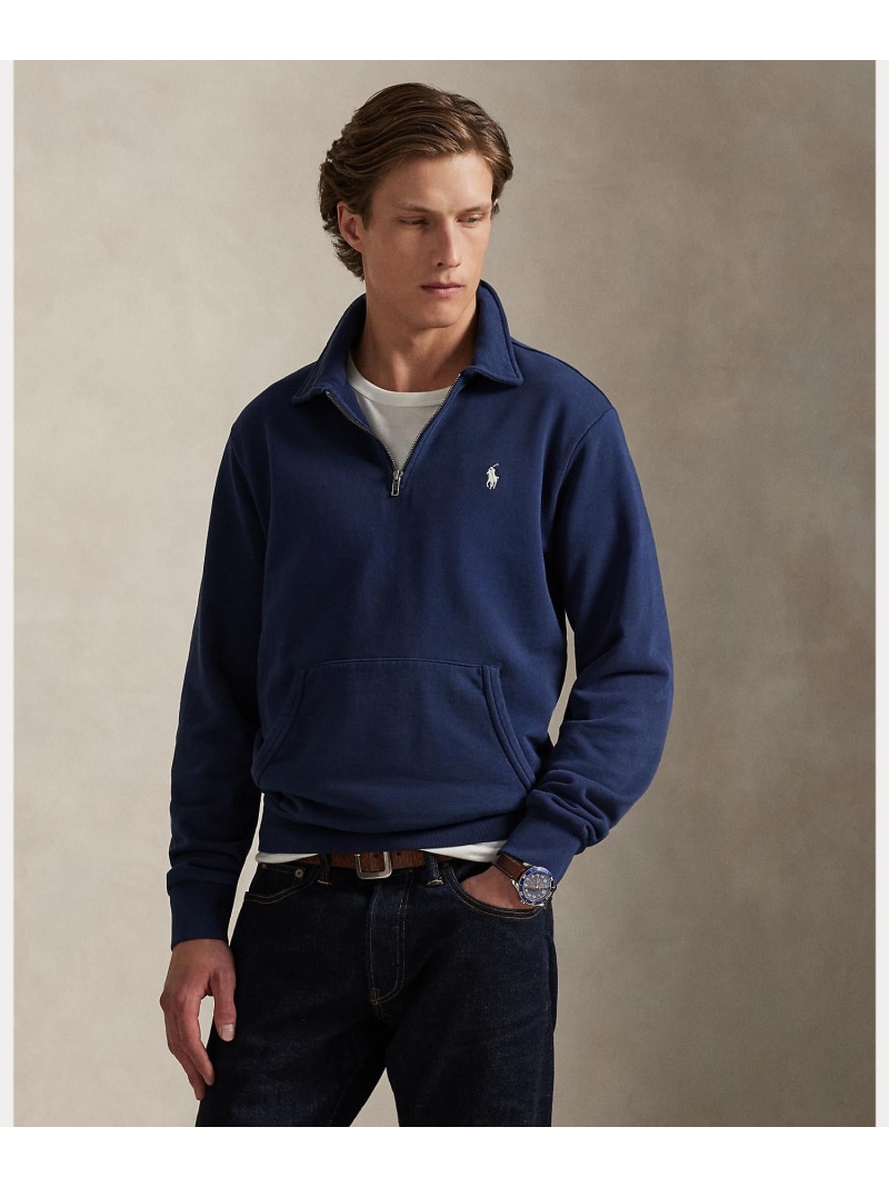 POLO RALPH LAUREN ロゴバック フリース クォータージップ スウェットシャツ ラルフローレン トップス スウェット・トレーナー ネイビー【送料無料】