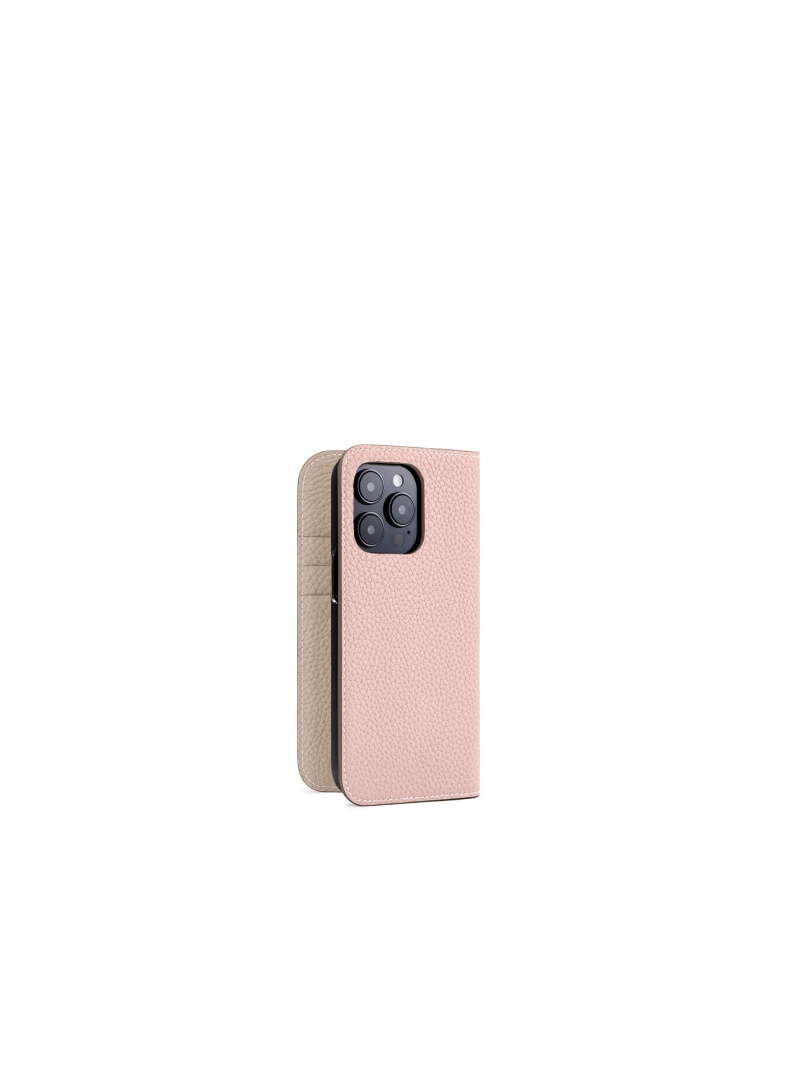 BONAVENTURA (iPhone15Pro) ダイアリーケース シュリンクレザー ボナベンチュラ スマホグッズ・オーディオ機器 スマホ・タブレット・PCケース/カバー ピンク ブルー【送料無料】