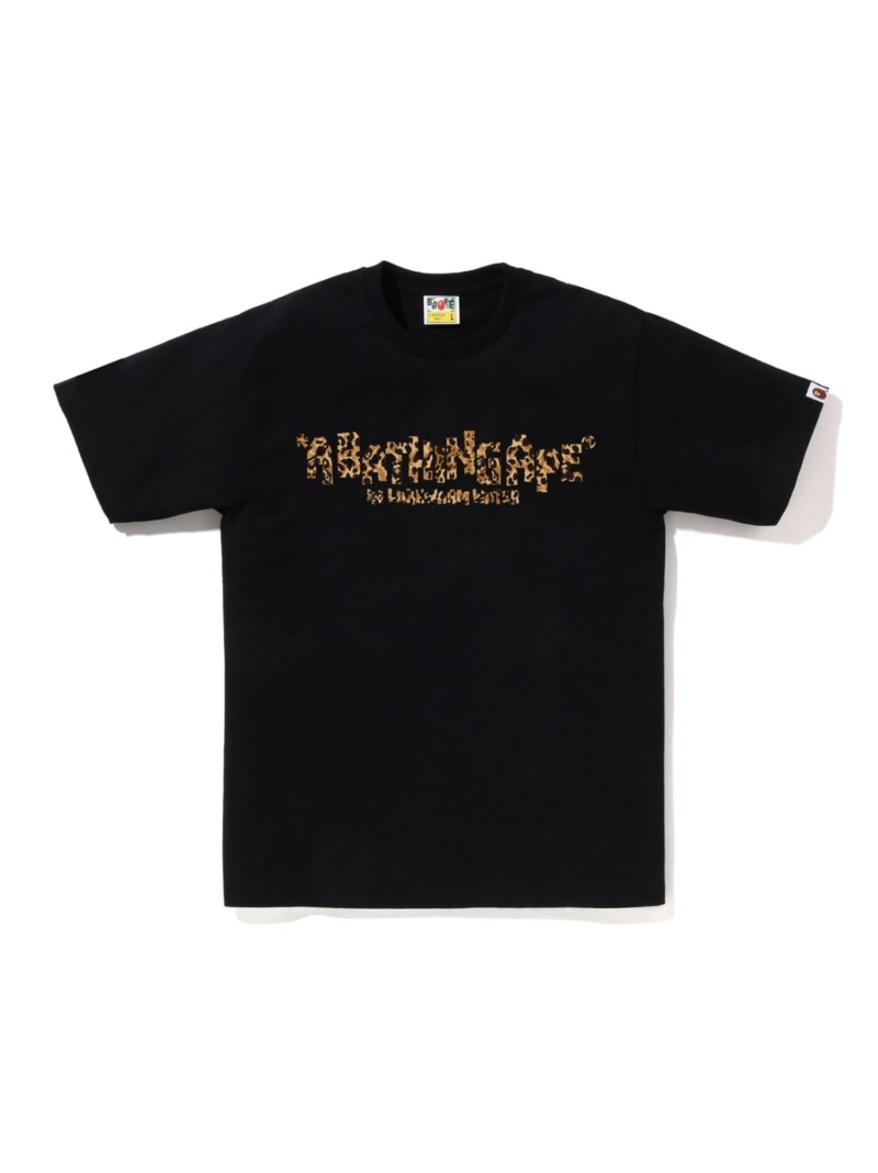 A BATHING APE WILD LEOPARD PATTERN PRIMITIVE LOGO TEE ア ベイシング エイプ トップス カットソー・Tシャツ ブラウン ブラック ホワイト【送料無料】