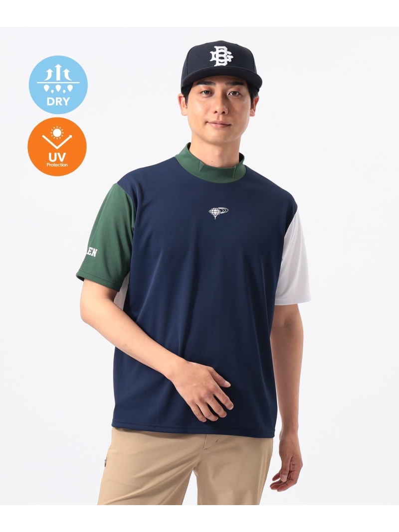 BEAMS GOLF ORANGE LABEL ORANGE LABEL / クレイジーパターン モックネックシャツ(吸水速乾・UVとり捨てる) ビームス ゴルフ トップス スウェット・トレーナー 白いこと 米国海軍【貨物輸送無料】