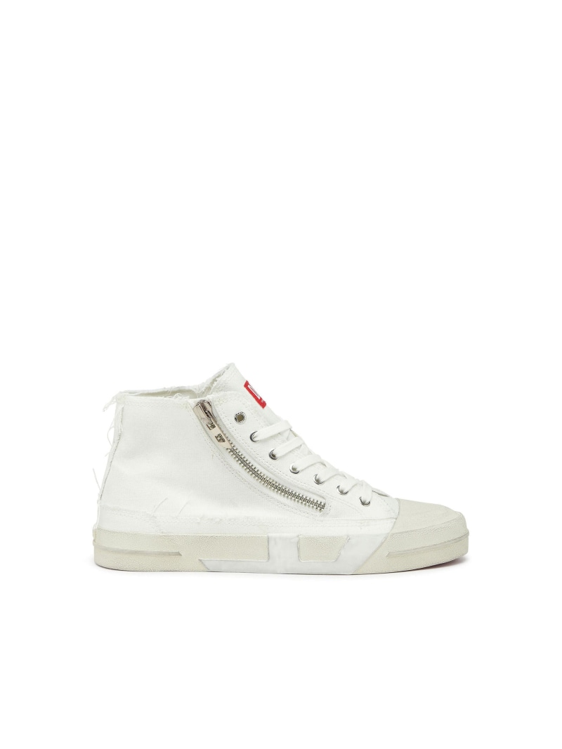 DIESEL メンズ ミッドカットスニーカー S-D-VERSE ZIP MID II ディーゼル シューズ・靴 スニーカー 黒いこと 白いこと【貨物輸送無料】