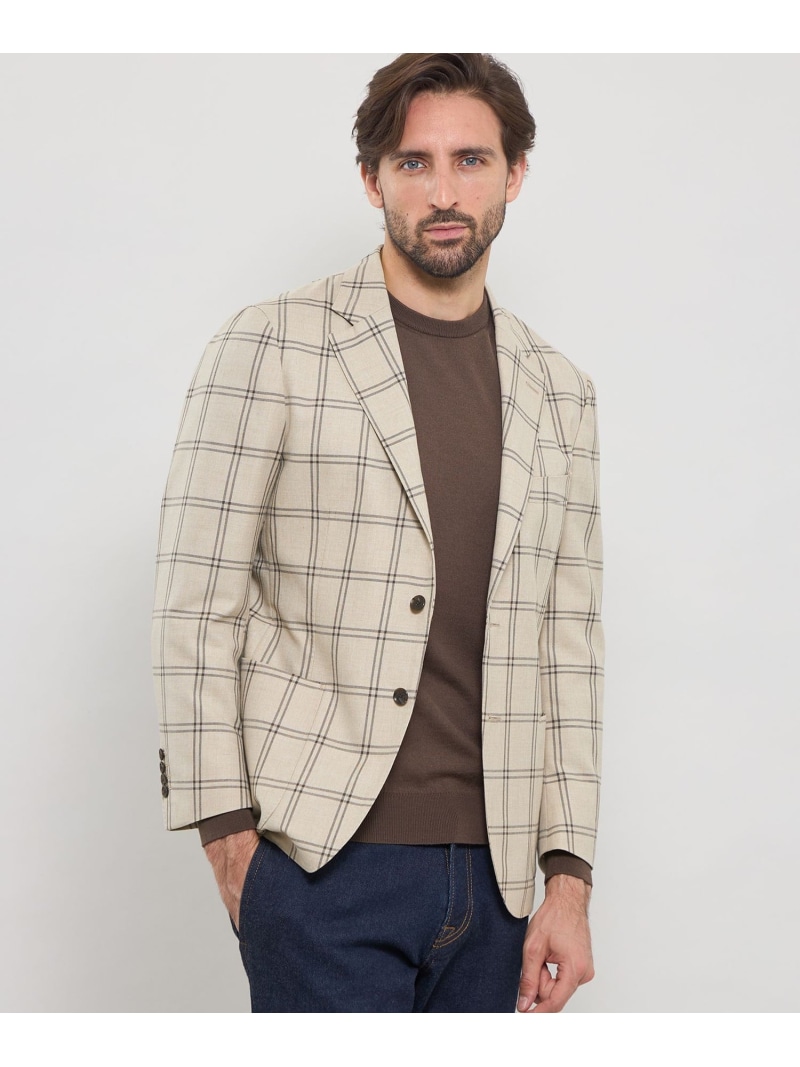 【SALE／30%OFF】MACKINTOSH LONDON ウールチェックジャケット マッキントッシュ ロンドン ジャケット・アウター その他のジャケット・アウター ブルー ベージュ【RBA_E】【送料無料】