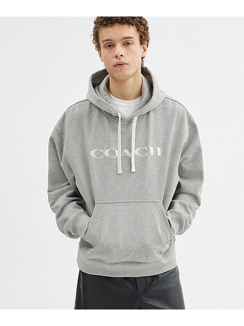 COACH OUTLET 【堅苦しさ】フーディー コーチ職 逃げ口 トップス パーカー・フーディー 薄墨色【貨物輸送無料】