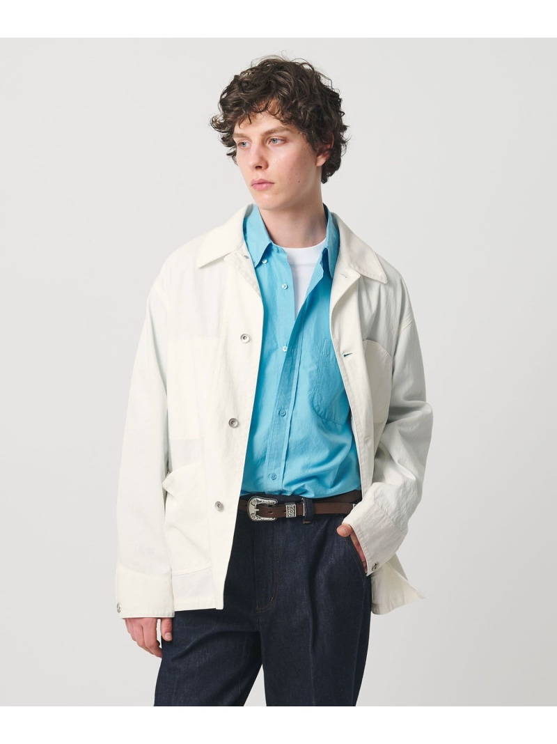 UNITED ARROWS ボイルギャバジン カバーオール 「 SLOW & 」 ユナイテッドアローズ ジャケット・アウター カバーオール・ワークジャケット ホワイト【送料無料】