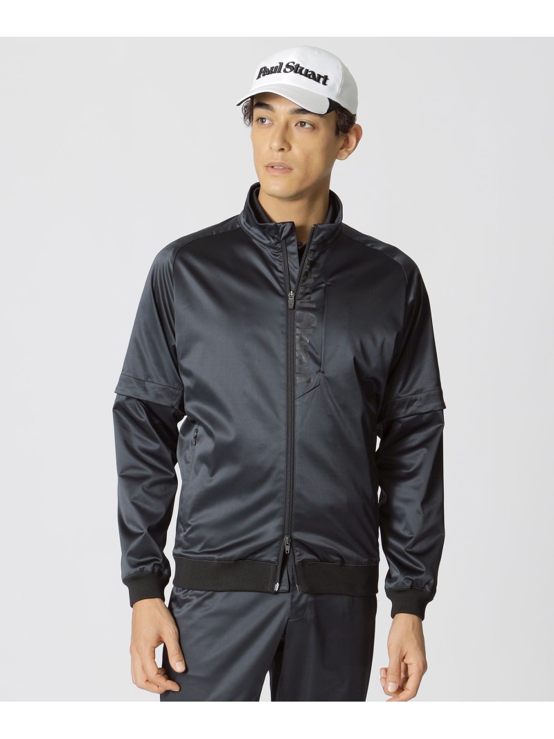 【SALE／50%OFF】Paul Stuart 【GOLF】ストレッチサテンスタンドジップブルゾン ポール・スチュアート ジャケット・アウター ブルゾン・ジャンパー ブラック カーキグリーン【RBA_E】【送料無料】 21,087円