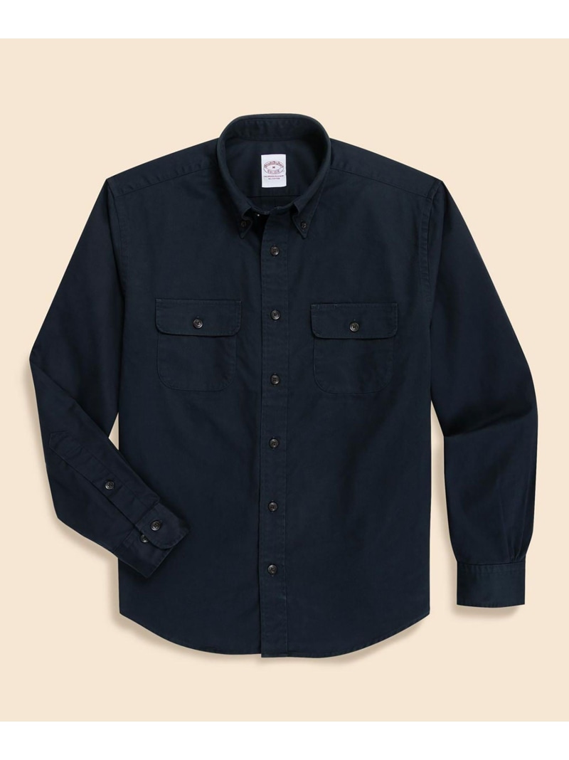 【SALE／20%OFF】BROOKS BROTHERS コットンツイル ダブルポケット ワークシャツ ブルックス ブラザーズ トップス シャツ・ブラウス ネイビー グリーン【RBA_E】【送料無料】