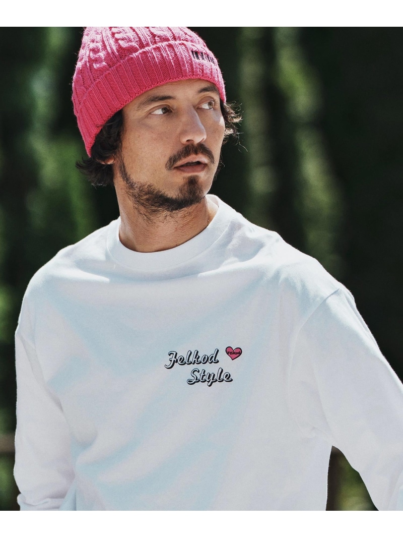 felkod mlt5269- 3D Logo Print Long Sleeve Tee カットソー カンビオ トップス カットソー・Tシャツ ホワイト ブラック【送料無料】