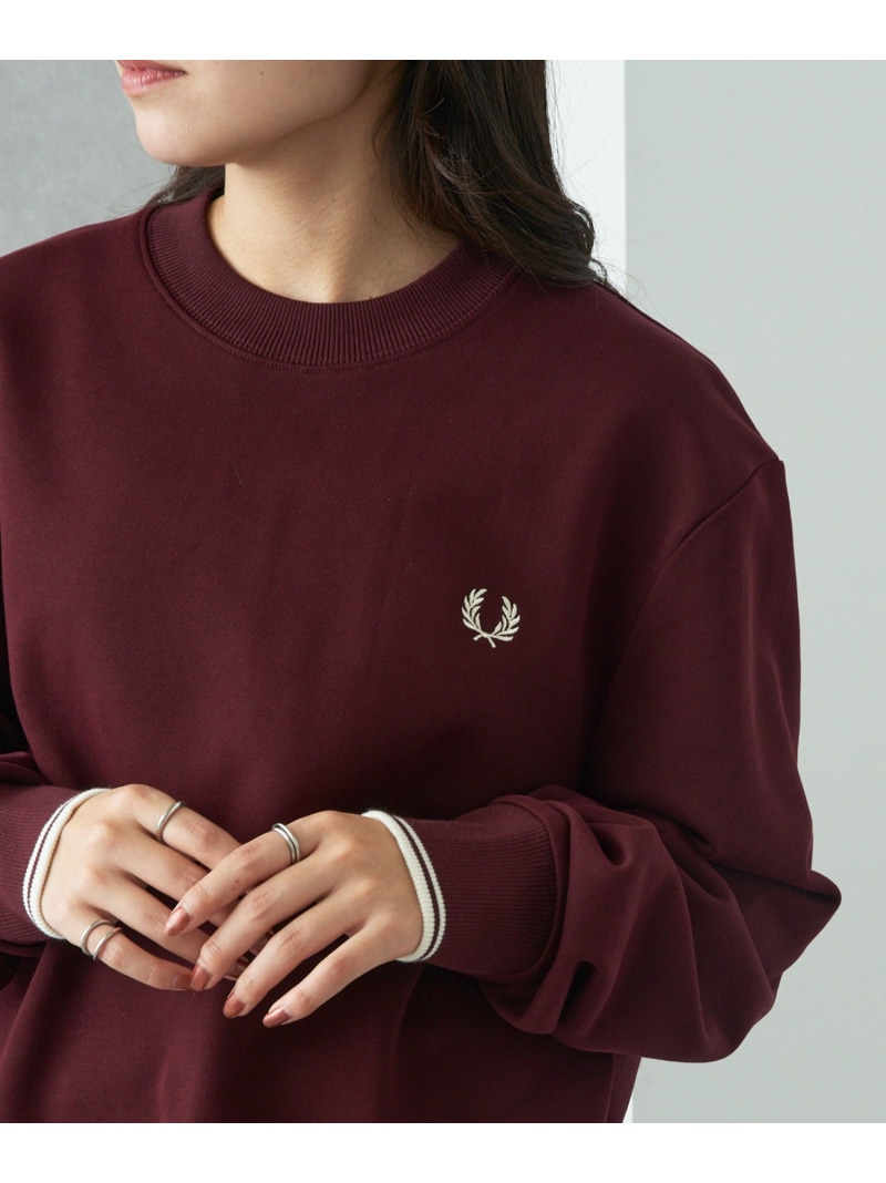 FRED PERRY FRED PERRY/Crew Neck SweatShirt M7535 フレッドペリー 汗水 テープ早見表 トップス スウェット・トレーナー 白いこと 薄墨色【貨物輸送無料】