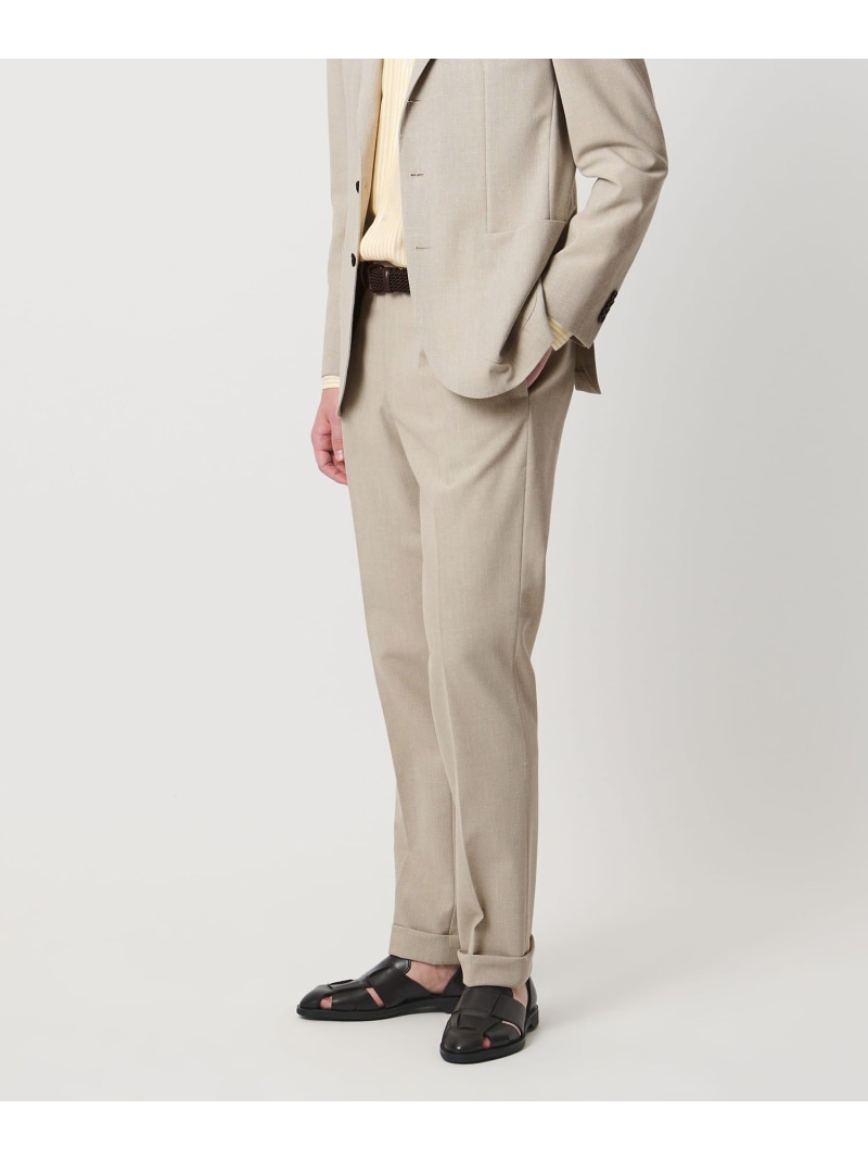 UNITED ARROWS ポプリン 1プリーツ スラックス R-MODEL ユナイテッドアローズ パンツ スラックス・ドレスパンツ ベージュ【送料無料】