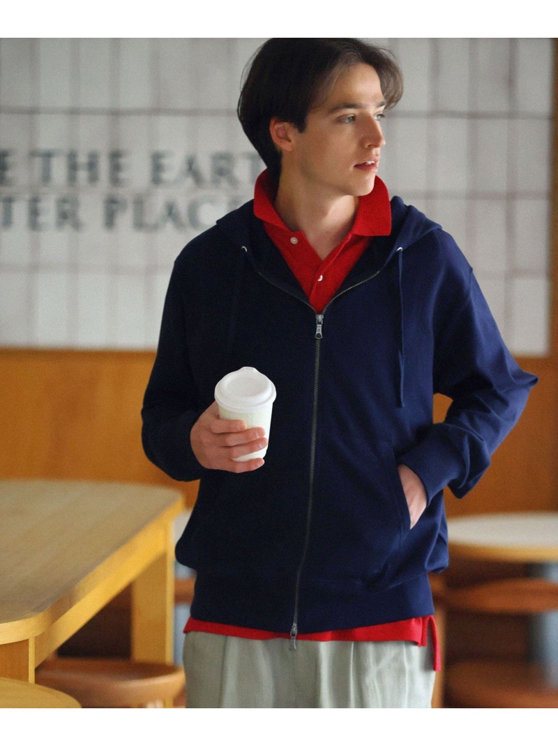 BROOKS BROTHERS ◆オンラインストア限定◆ スーピマコットン ダブルジップフーディー ブルックス ブラザーズ トップス スウェット・トレーナー ネイビー【送料無料】