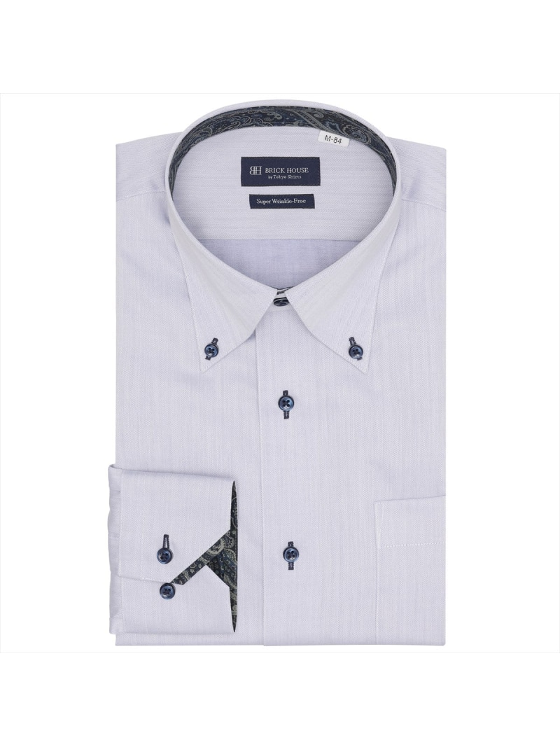 BRICK HOUSE by Tokyo Shirts 【超形態安定】 ボタンダウン 長袖 形態安定 ワイシャツ BM01J502AB16B3V-10 トーキョーシャツ スーツ・フォーマル Yシャツ・カッターシャツ ブルー【送料無料】