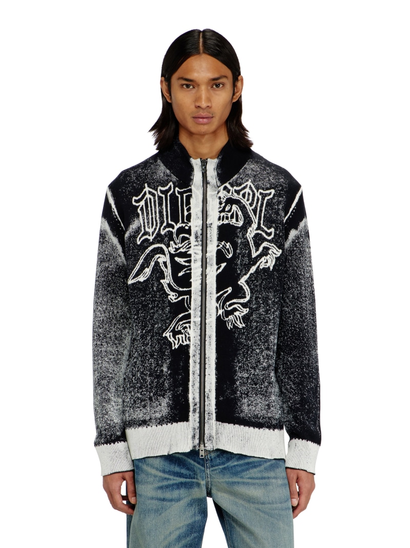 DIESEL メンズ ジップアップカーディガン K-LAUROS ディーゼル トップス カーディガン ブラック【送料無料】｜ Fashion Men