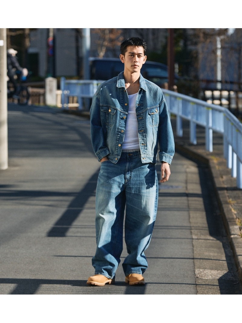 Lee Lee SUPERSIZED ビッグシルエットライダースデニムパンツ セットアップ可 エドウインオンラインモール パンツ ジーンズ・デニムパンツ ブラック ブルー【送料無料】