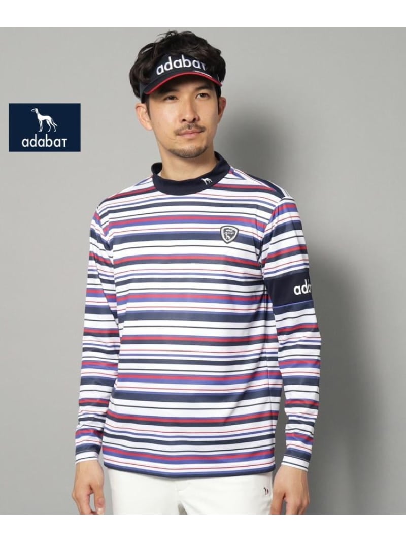 【SALE／30%OFF】adabat 【新レーベル ADABAT NAVY】UVカット/吸水速乾 マルチボーダープルオーバー アダバット トップス カットソー・Tシャツ ホワイト【RBA_E】【送料無料】