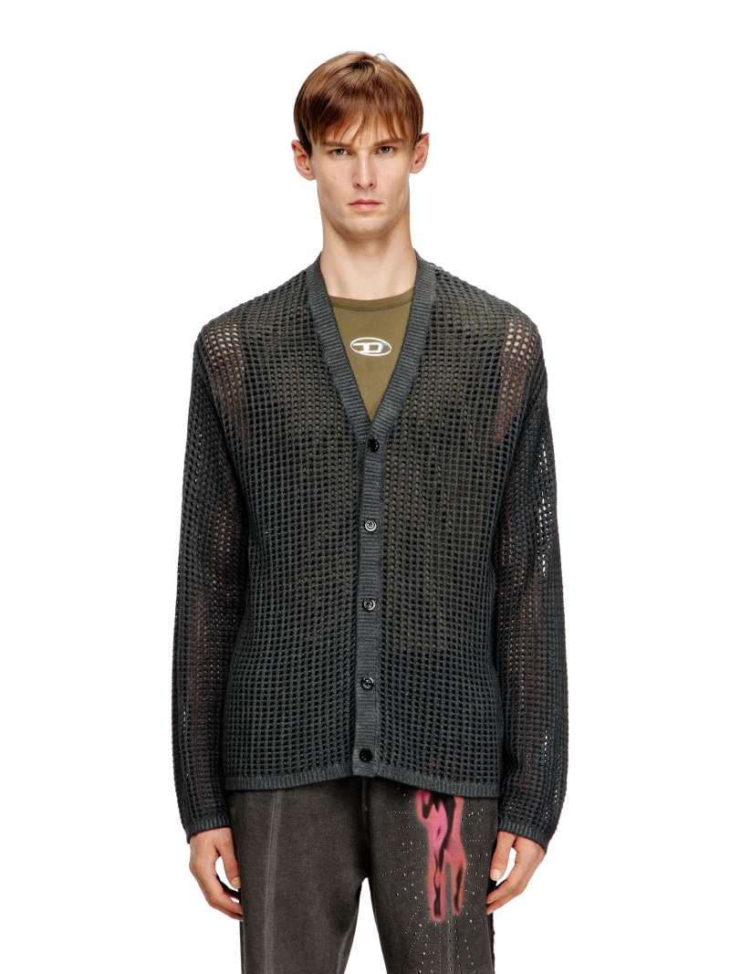DIESEL メンズ カーディガン K-ROQUETE ディーゼル トップス カーディガン グレー【送料無料】
