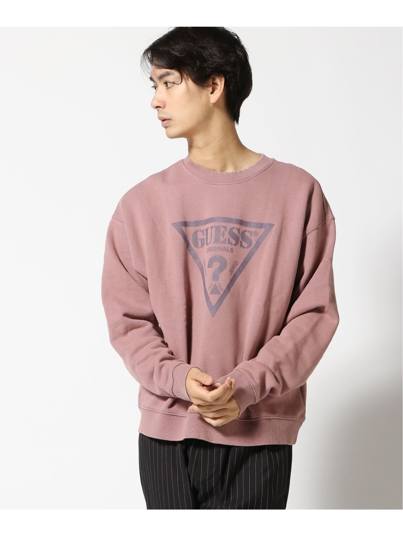 【SALE／40%OFF】GUESS Originals GUESS Originals 流汗(M)Vintage Crewneck ゲス トップス スウェット・トレーナー さくら色 白いこと 黒いこと【RBA_E】【貨物輸送無料】