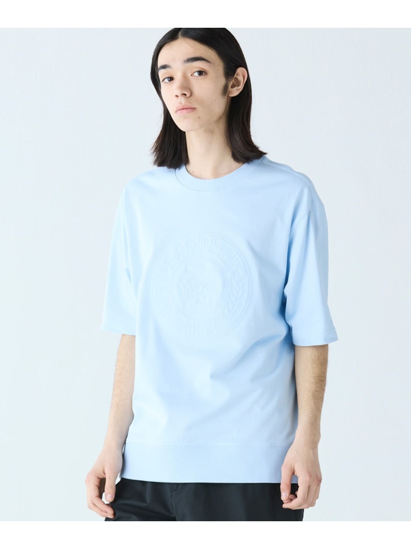 【SALE/40%OFF】LACOSTE 裏パイル グラフィック刺繍 トーン・オン・トーンステッチ半袖スウェット ラコステ トップス スウェット・トレーナー ブラック ホワイト【RBA_E】【送料無料】