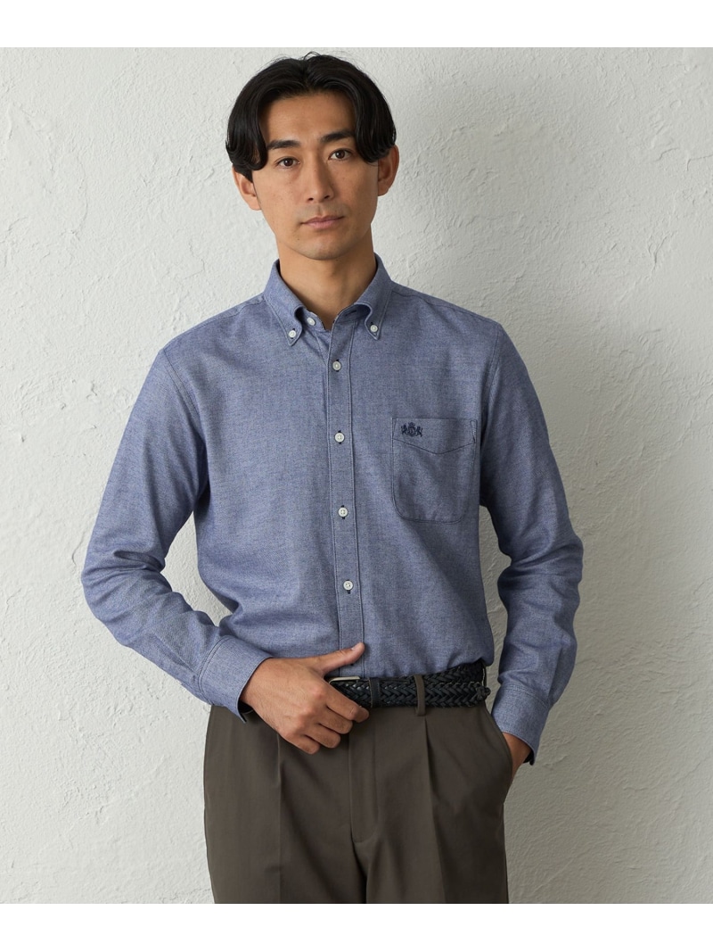 【SALE／40%OFF】BAKER STREET ウールコットンツイルシャツ ベイカー・ストリート トップス シャツ・ブラウス ブルー パープル【RBA_E】【送料無料】｜ Fashion Men