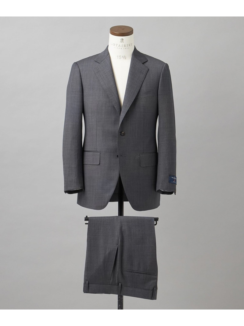 【SALE／20%OFF】GOTAIRIKU 【Ermenegildo Zegna】TRAVELLER 背広(ともし火薄墨色無地) ゴタイリク 背広・フォーマル セットアップ背広 薄墨色【RBA_E】【貨物輸送無料】