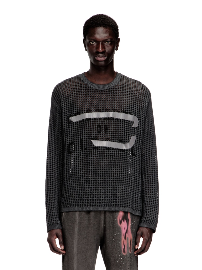 【SALE／40%OFF】DIESEL メンズ ティーシャツ編み物 K-ROCH ディーゼル トップス 編み物 赤銅色 薄墨色【RBA_E】【貨物輸送無料】