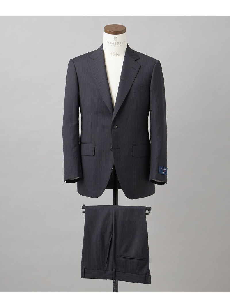 【SALE／20%OFF】GOTAIRIKU 【Ermenegildo Zegna】TRAVELLER 背広(ライトグレーストライプ) ゴタイリク 背広・フォーマル セットアップ背広 薄墨色【RBA_E】【貨物輸送無料】