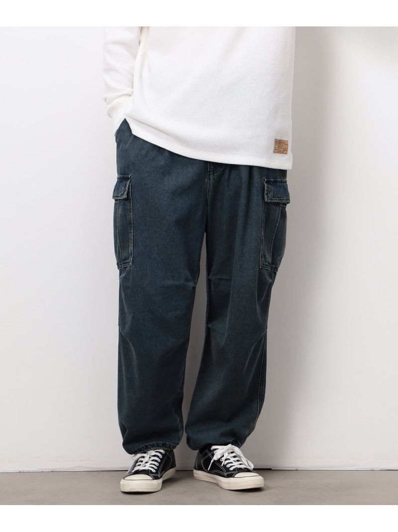 【SALE／10%OFF】Purple\u0026Yellow デニムワイドカーゴパンツ コムサイズム ズボン下 デニム・ジーンズズボン下 薄墨色 青み【RBA_E】【貨物輸送無料】