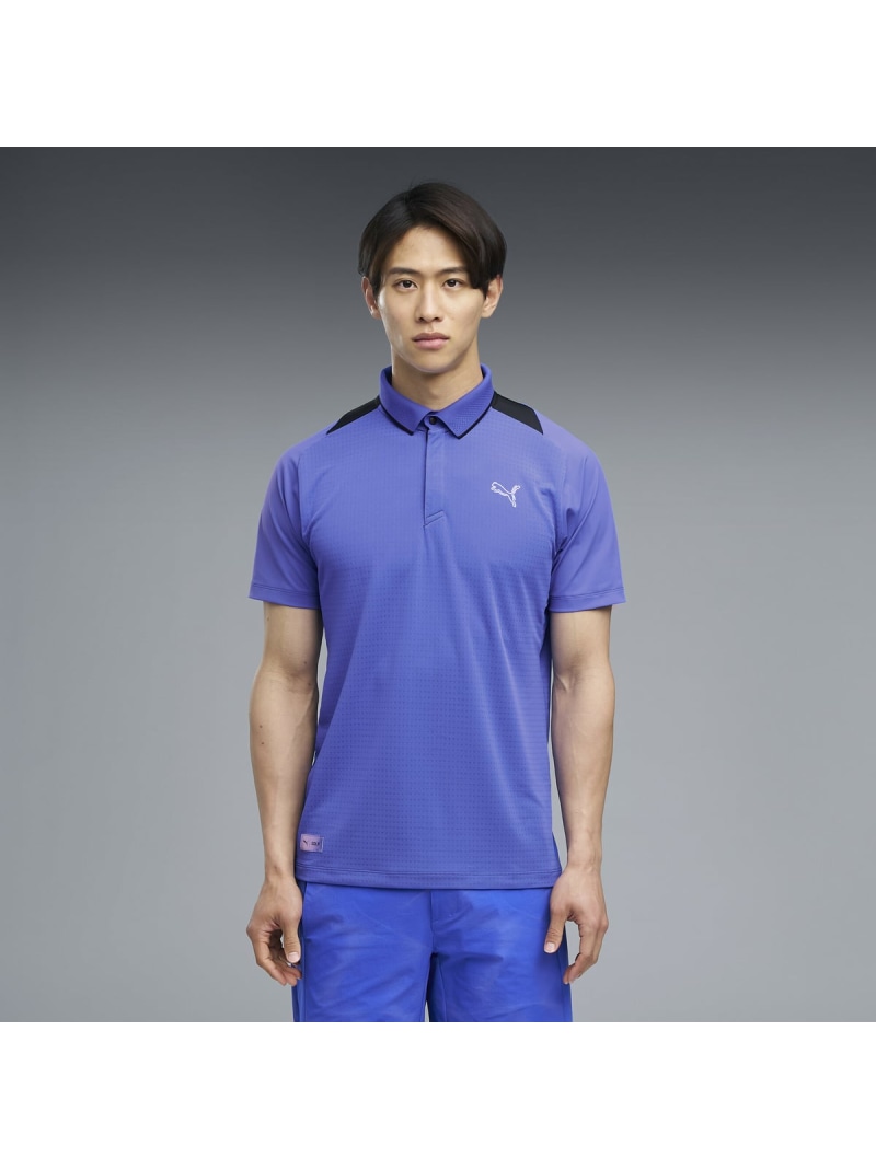 PUMA メンズ ゴルフ シャドウキャット テック ジク 半袖 スポーツシャツ TECH ZIKU POLO S/S ピューマ トップス スポーツシャツ 青み【貨物輸送無料】